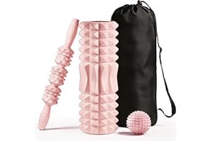 Foam Roller 4in1 Set OUPLIFY - Back Roller Foam For Back Pain, Muscle Roller Stick, Storage Bag, Spiky Massage Roller for Dee