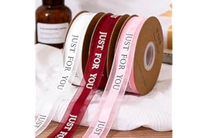 3 Rolls JUST for You Sheer Organza Ribbon, 1" x 160" Red, White & Pink Ribbon for Gift Wrapping, Party Decor & DIY Crafts