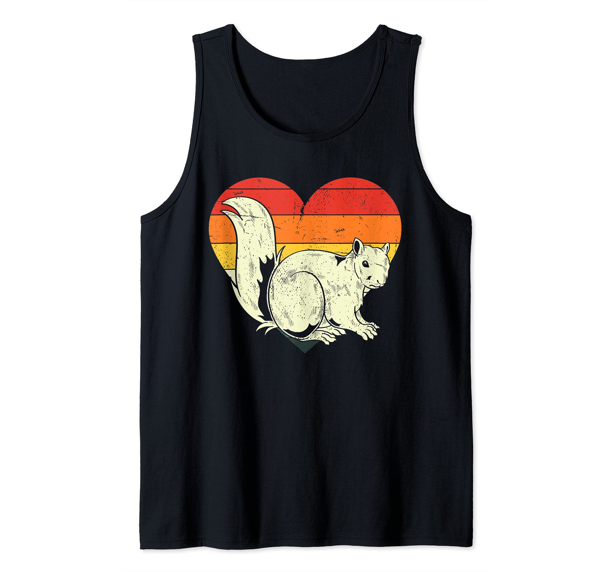Retro Heart Wildlife Animal Lover Forest Nature Squirrel Tank Top