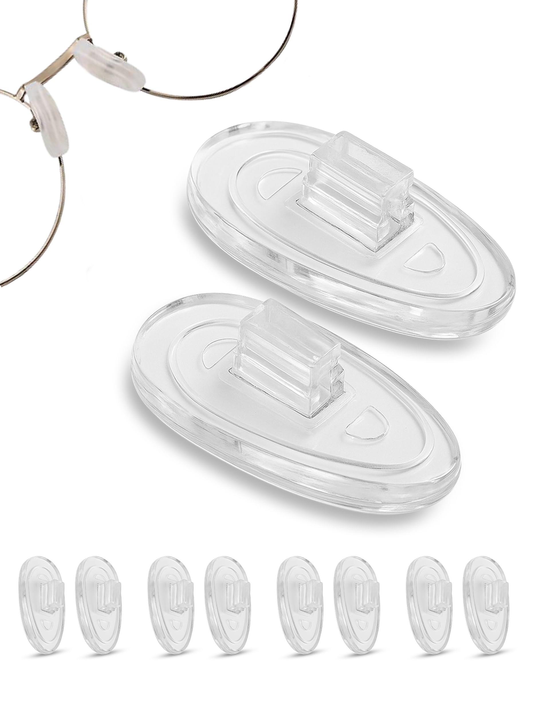 SPORTS WORLD VISION Glasses Nose Pads | Premium Quality Soft Silicone A-Shape Nose Pads for Glasses | 11mm Push-in Glasses Cushions in 5 Pairs