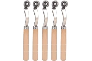 5PCS Stitching Wheel Tool,Fabric Tracing Wheel,DIY Tracing Wheel Sewing Wheel Stainless Steel Tracing Wheel Wooden Handle Sti