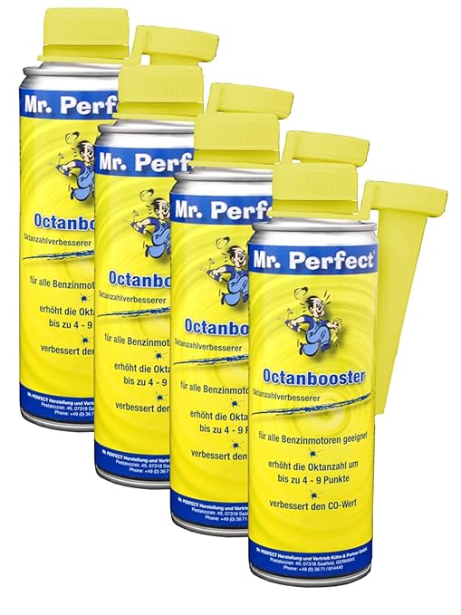 Mr. Perfect® Oktanbooster Additiv, Kraftstoffzusatz für Benzin-Motoren - 4 x 250 ml