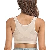 DotVol Women's Comfort Front Closure Back Support Full Coverage Non Padded Wirefree Everyday Bra
