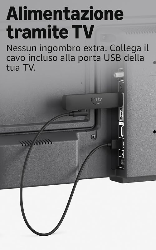 Fire TV Stick HD (ultimo modello), TV gratuita e in diretta, telecomando vocale Alexa, alimentazione tramite TV, configurazione semplice, trova serie TV più velocemente con Alexa+
