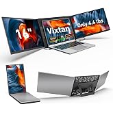 Vixtan 16.1" Triple Laptop Screen Extender, Lightweight FHD IPS Portable Monitor for Laptop, USB-C Plug &amp; Play Multi Screen Attachment for 13-17.3" laptops with Windows/Mac/Chrome