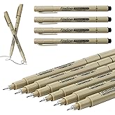 Fampery 6-Pack Extra Fine Point Writing Pens - 0.25mm Ultra Thin Pen - No Bleed Micro Line Tip Fineliner - Smooth Waterproof 