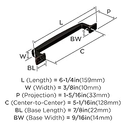 Amerock | Cabinet Pull | Oil Rubbed Bronze | 5-1/16