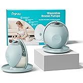 Paruu P20 Hands-Free Wearable Electric Breast Pump - 4 Modes & 12 Suction Levels, 19/21/24mm Double-Sealed Flanges, Visible Milk Volume & Pumping Time, Lightweight Portable (2 Pack, Light Green)