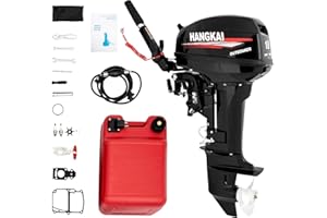 GOSANGOM 2-stroke outboard motor, 18 HP heavy-duty outboard motor, marine engine, equipped with CDI ignition system and water-cooled system, short shaft