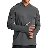 COOFANDY Men's SPF 50+ Sun Shirts Long Sleeve Rash Guard Thin Summer Hoodie Sun Protection Fishing Shirt with Thumbhole