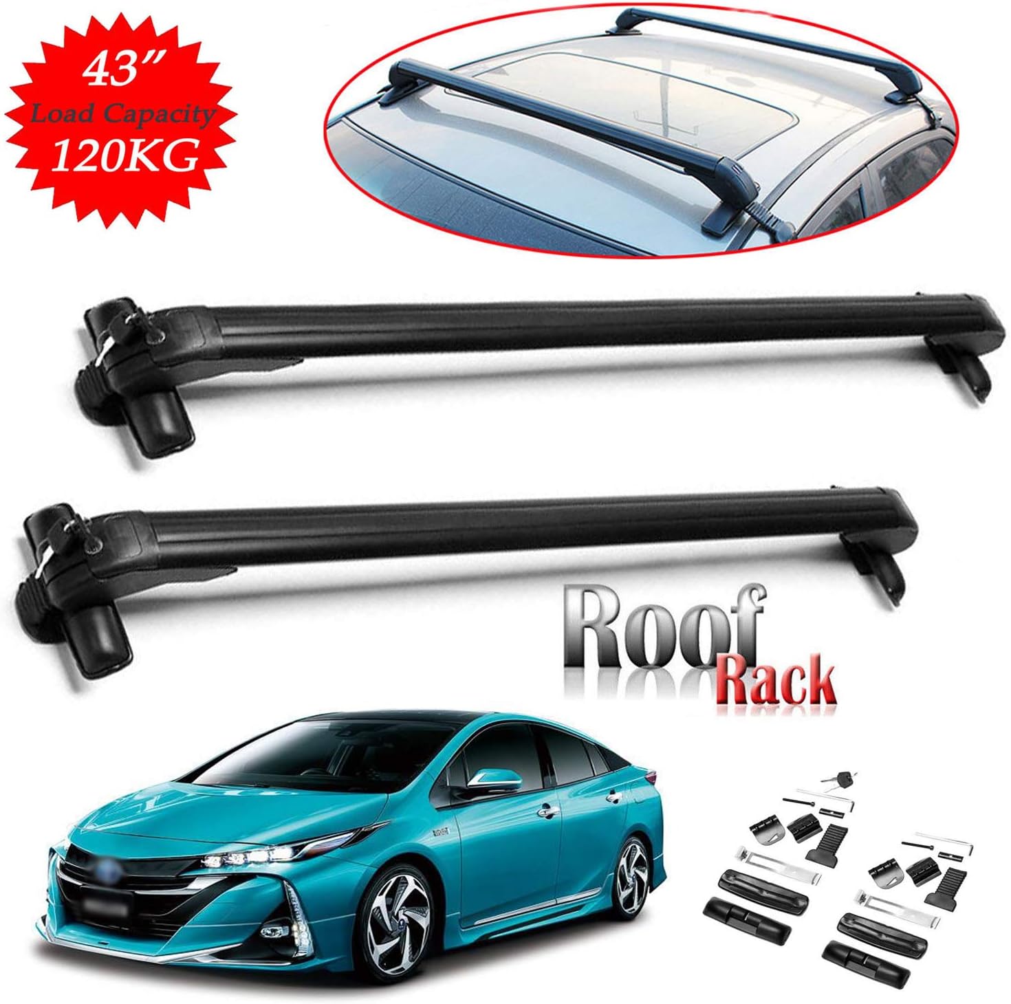 Amazon.fr SiKy Paire de Barres de Toit pour Toyota Corolla/Prius/RAV4