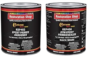 Custom Shop - Black Epoxy Primer/Sealer 2.1 VOC (1/2 Gallon Kit) Anti-Corrosive DTM High-Performance for Automotive and Industrial use Kit = 1 Qt. Primer +1 Qt. HDR.(1-1 Mix)