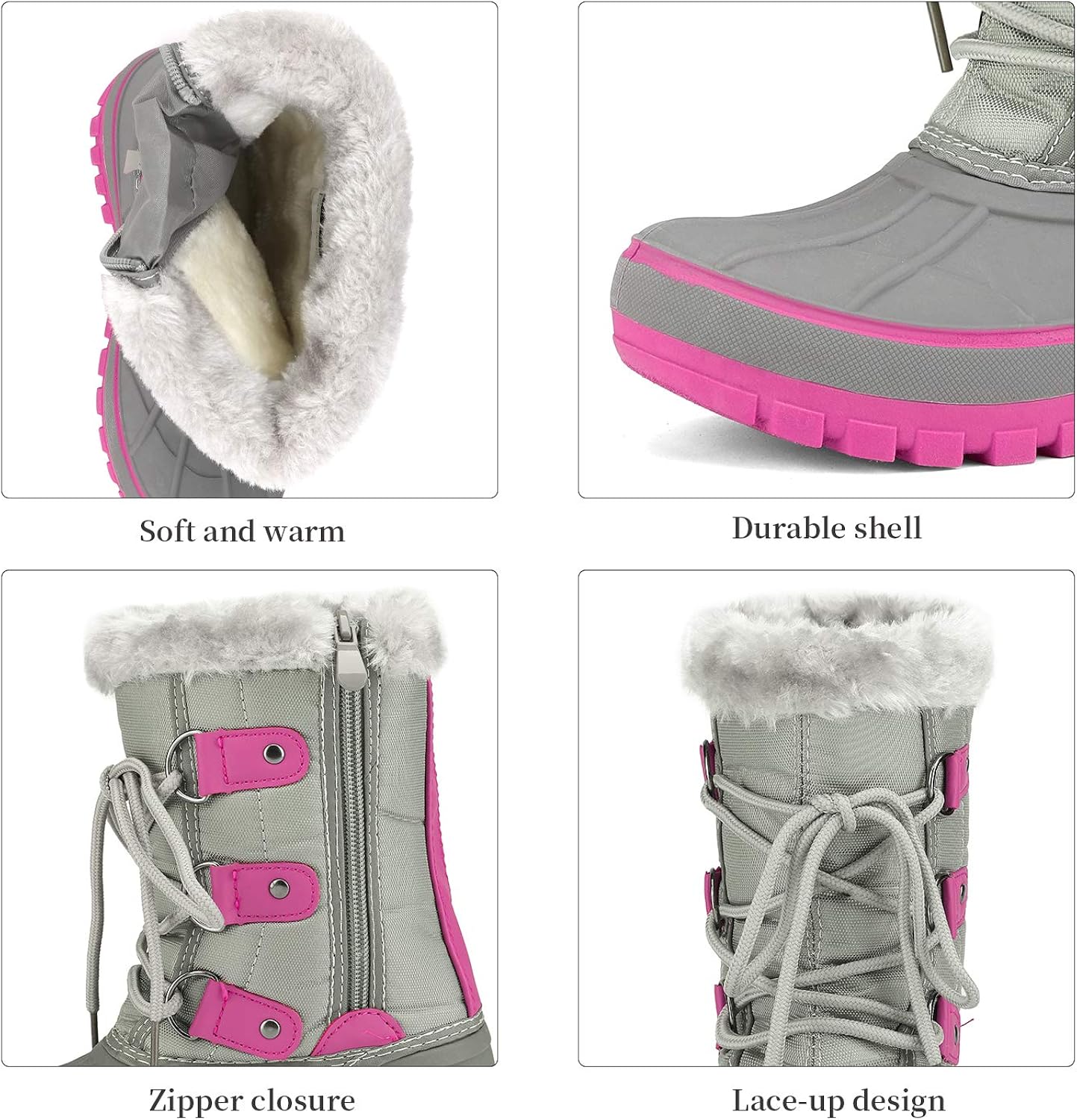  | DREAM PAIRS Boys & Girls Faux Fur-Lined Ankle Winter Snow Boots | Snow Boots