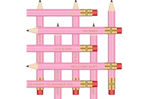 Vusnud 50Pcs – Baby Shower Sharpened Half Pencils with Erasers, Pre-sharpened Pencils for Baby Shower Games, 4 Inches (Girls- Pink)