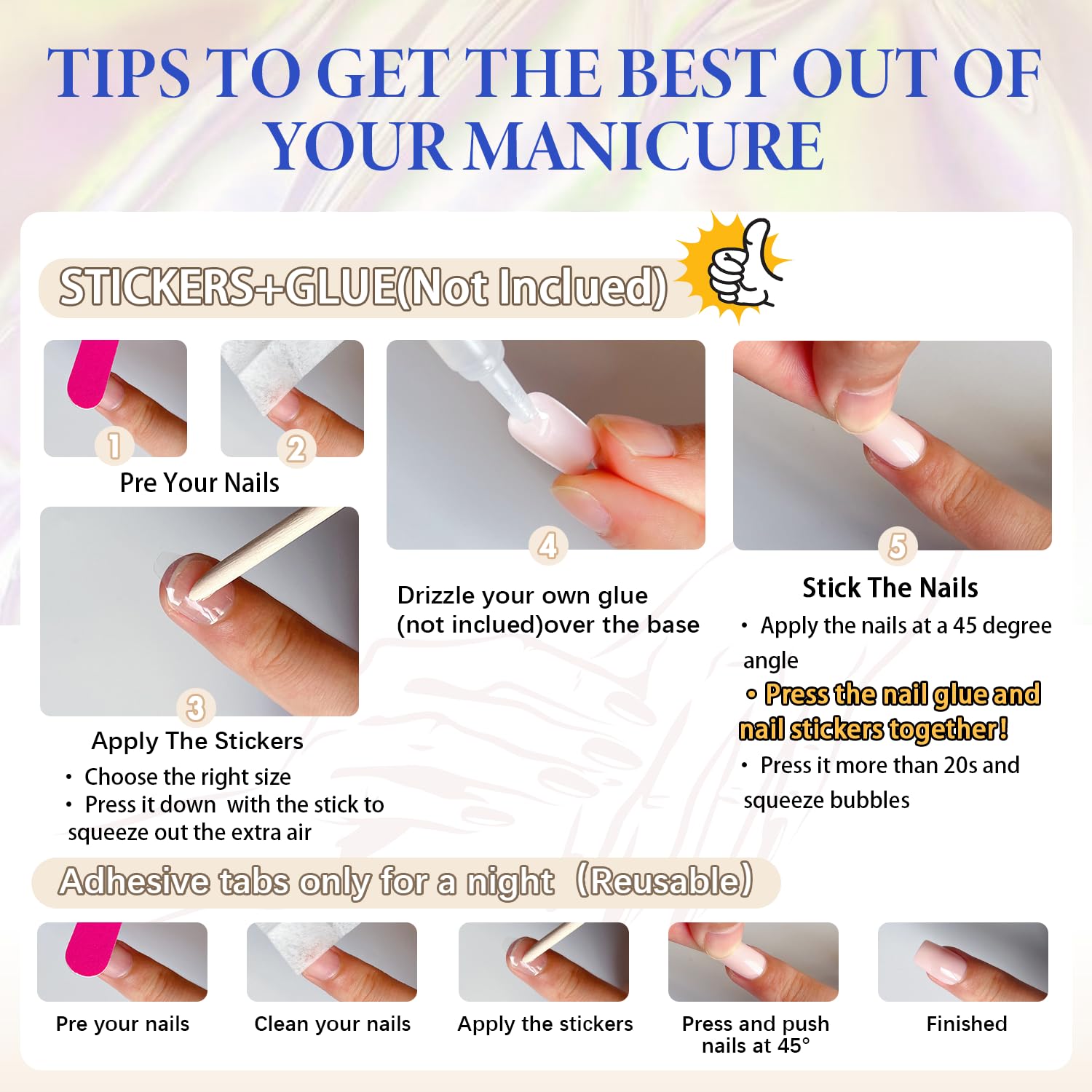 Baby Blue Press On Nails Almond - KQueenest Chrome Press On Nails Medium, Sparkle Fake Nails Press on Mirror Shine, Glazed Glue on Nails Medium Stiletto, Reusable Stick On Nails for Women - Image 6