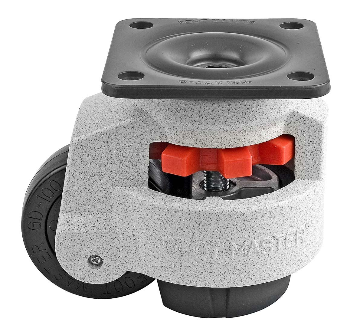 FOOTMASTER GD100F Nylon Wheel and NBR Pad Leveling Caster, 1650 lbs