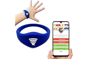 Sharewear Smart Bands for Kids if Lost, Child Safety ID Wristband, NFC Bracelet for Children, Smart Medical ID Band, Lost Kids, Disney Essentials, Child Bracelet for Disney (Blue)