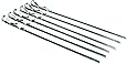 Best of Barbecue Stainless Steel Grilling Kabob Skewers (Set of 6) / 17" by 3/8" - Durable and Reusable Customer Favorite - SR8025