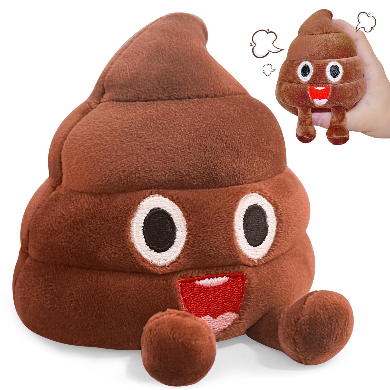 WYZOID Funny Farting Poop Plush Toy – 30 Hilarious Fart Sounds, Soft & Durable, Perfect Gag Gifts for Kids, Pets, and Pranks – Ready to Use for Endless Fun and Laughter!
