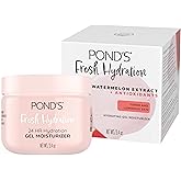 POND&rsquo;S Fresh Hydration Gel Moisturizer &ndash; 24 HR Hydration with Watermelon Extract &amp; Antioxidants &ndash; Alcohol &amp; Oil-Free Face Moisturizer &ndash; Dermatologist Tested, 3.4 oz