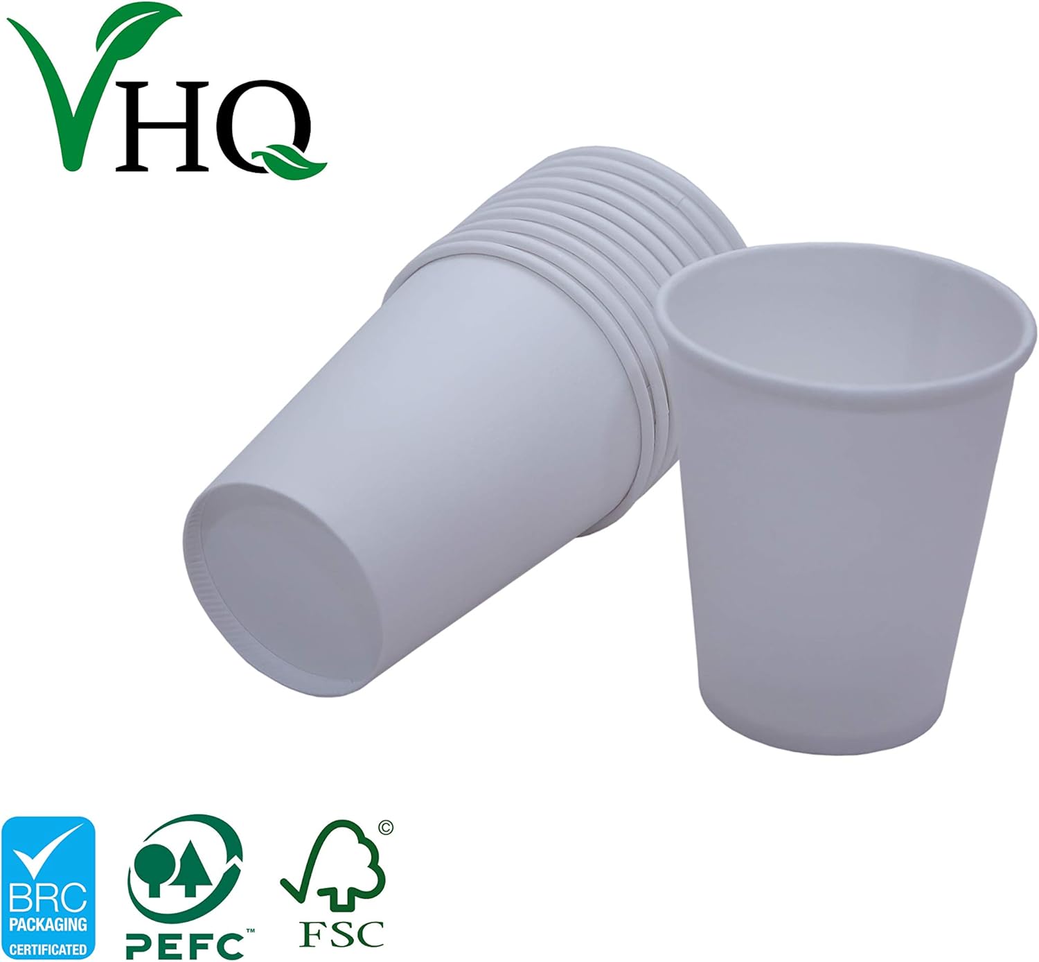 100 X 7oz White Paper Cups for Hot and Cold Drinks Disposable Paper