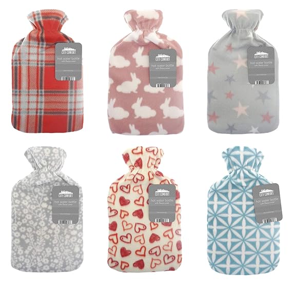 Natural rubber British design Hot water bottle with soft