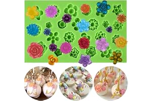 Actvty Flower Fondant Mold, 24 Cavity 3D Mini Flower Silicone Mold for Chocolate Candy, Cake Decoration, Polymer Clay, Candles, Sugar craft, Resin Jewelry Casting
