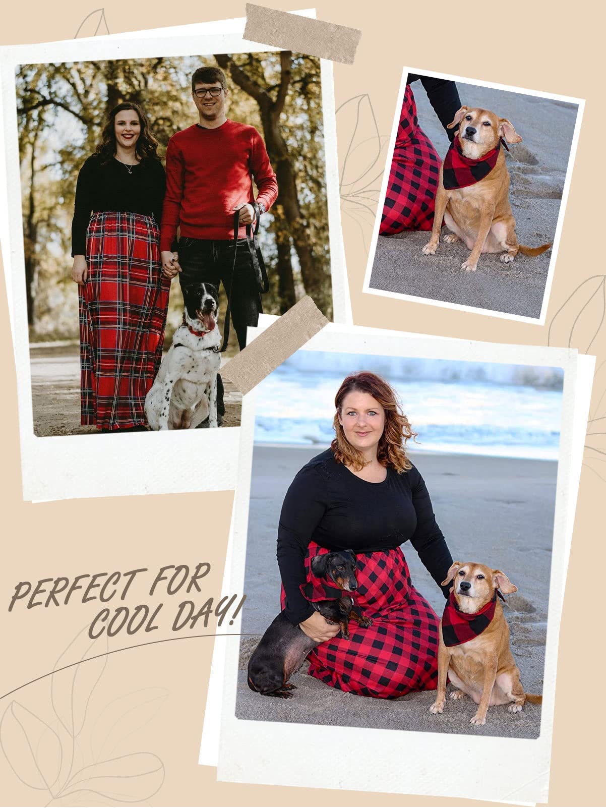 MEROKEETY Women's Long Sleeve Plaid Empire Waist Full Length Maxi Dress with Pockets