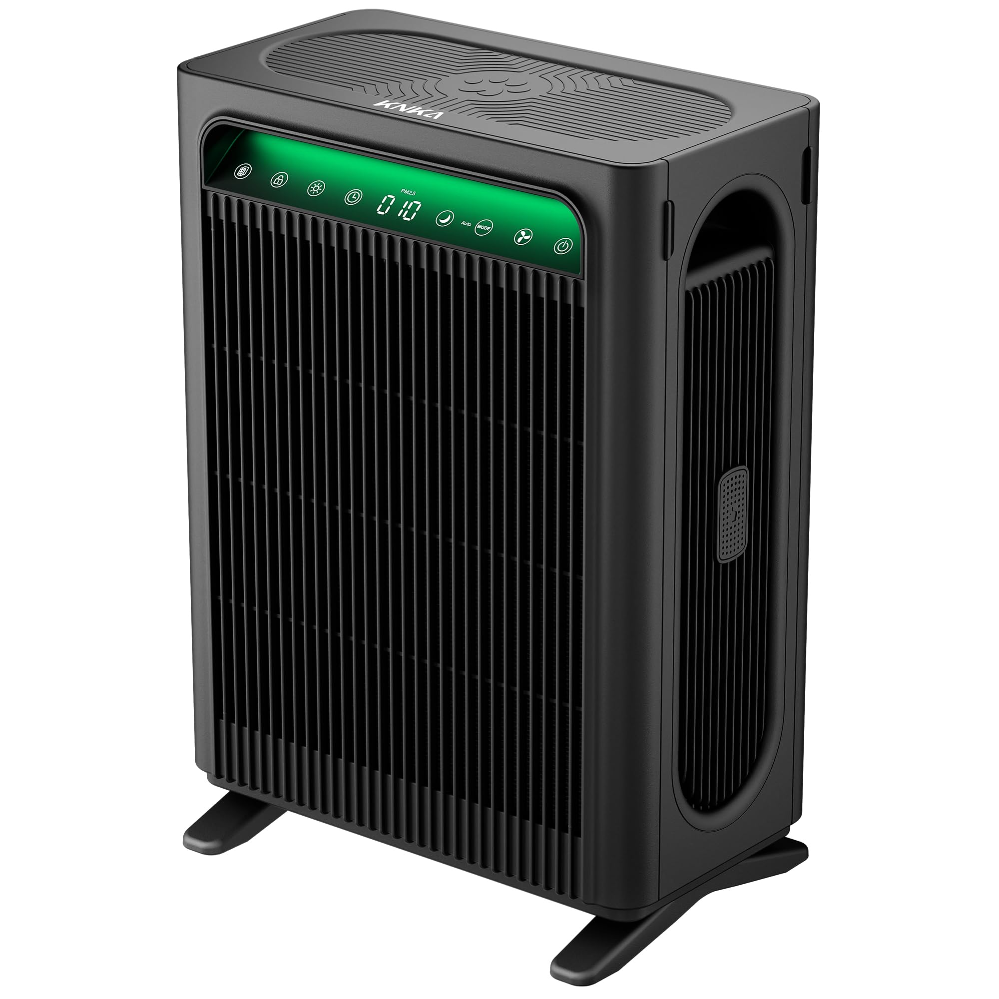KNKA Air Purifier for Home Bedroom Large Room Up to 1,695 Ft² in 1 Hr, HEPA Air Cleaner with Washable Pre-Filter, AQI Display, ECO Mode, Sleep Mode, Pet Mode for Pets, Dust, Pollen, APH4000, Black Image