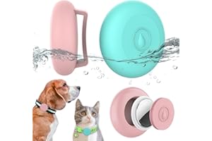 WTYSSN 2 Pack Airtag Dog Collar Holder Waterproof, Hidden Silicone Waterproof Airtag Case for Pet Cat Dog GPS Tracker, Anti-Lost Waterproof Airtag Holders Compatible with Apple AirTag for Dog Cat Collar