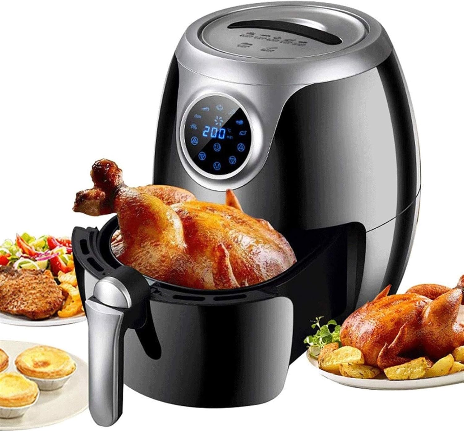XYWCHK Air Fryer, Air Cookers,1800 Watt Digital Air Fryers Oven & Oilless Cooker for Air Frying,Roast. Bake,LED Digital Touchscreen,Nonstick Basket