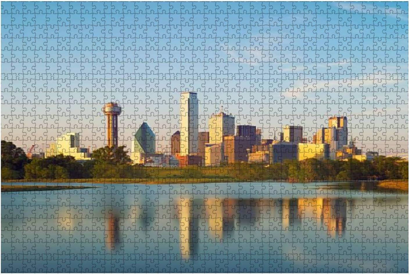 Dallas City, Texas, USA Water City Stock Pictures, Royalty Free 1000 Piece Wooden Jigsaw Puzzle DIY Children Educational Puzzles Adult Decompression Gift Creative Games Toys Puzzles Home Decor