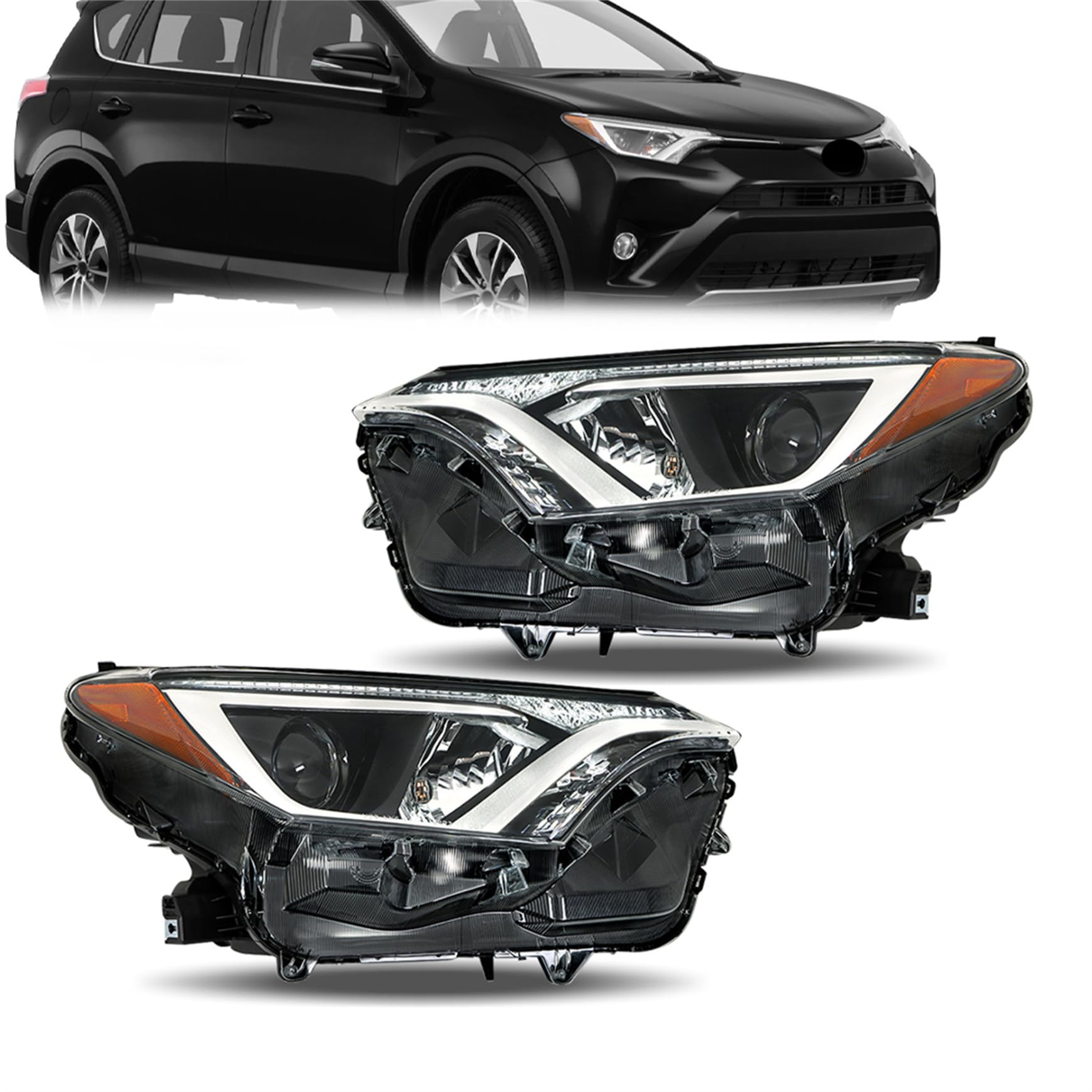 Photo 1 of Silscvtt 1 Pair of Driver and Passenger Side Replacement for Toyota RAV4 2016-2018 Headlights Assembly