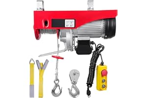 Uargd Electric Hoist with 440 lbs Capacity, 480W 110V Steel Wire Winch, 14ft Wired Remote Control, 40ft Single Cable Lift Hei