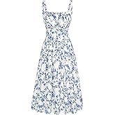 SCARLET DARKNESS Women's Floral Midi Dress Corset Sundresses 2026 Summer Spring Vacation Milkmaid Dresses
