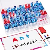 Gamenote Classroom Magnetic Letters Kit 238 Pcs with Double-Side Magnet Board - Foam Alphabet Letters for Kids Spelling and L
