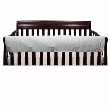 grey crib rail cover