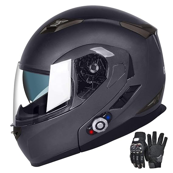 Motorcycle Bluetooth Helmets, FreedConn Flip up Dual Visors