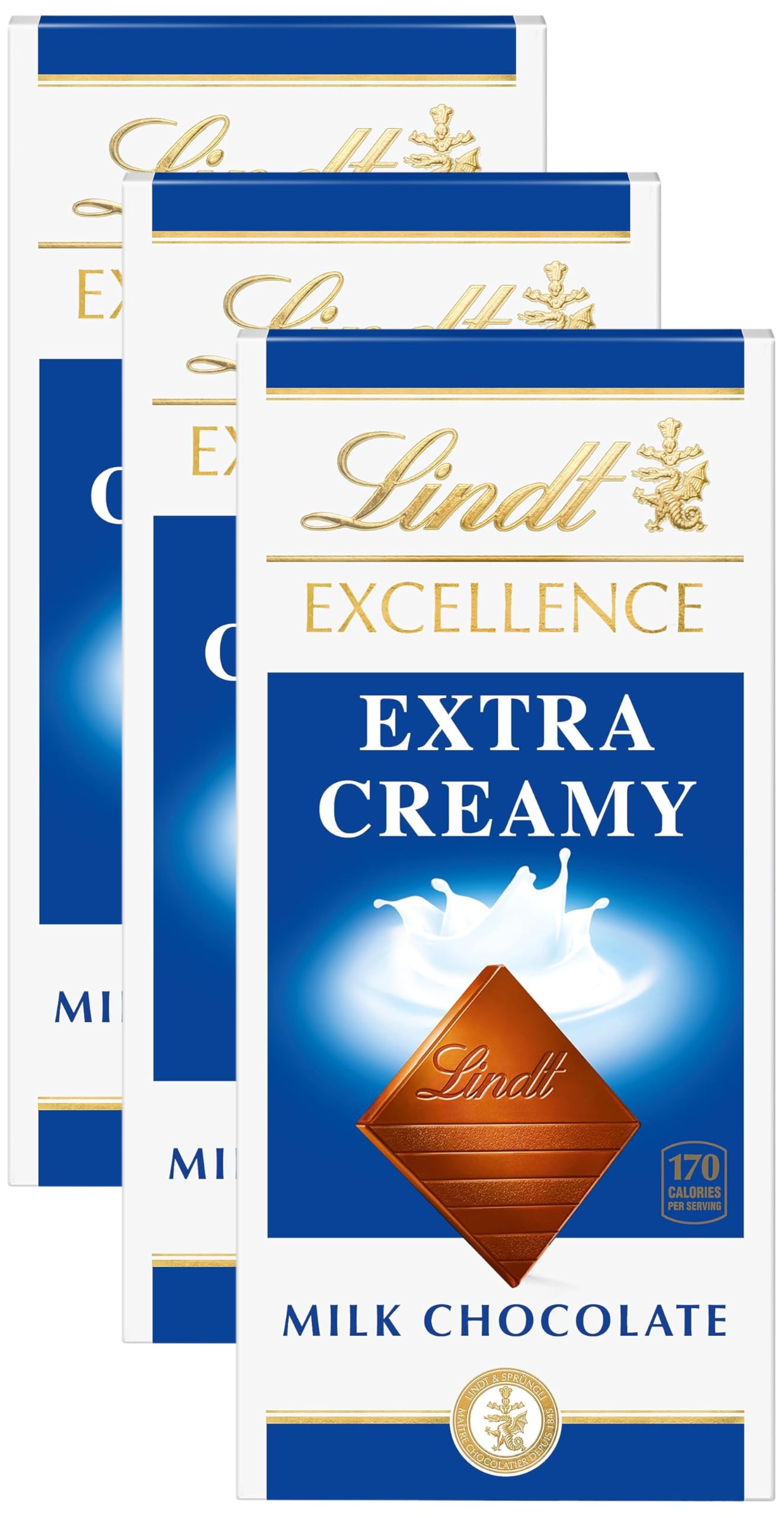 Lindt Excellence Extra Creamy Milk Chocolate, 3.5 Ounce (Pack of 3)