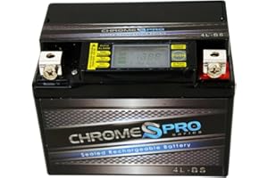CHROME S PRO Chrome Pro iGel YTX4L-BS Maintenance-Free, LCD Display, 50CCA, 12V 4Ah Battery Replacement for ATV, Motorcycle, Jet Skis, Scooter, UTV, and More - Nut and Bolt (T3) Terminal