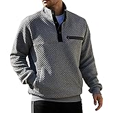 LBL Leading the Better Life Mens Sweatshirt Fashion Stand Collar Button Pullover Sweatshirts with Pockets