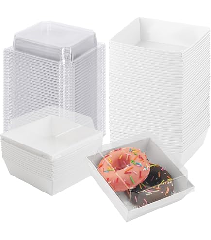 50 Pack 4" Charcuterie Boxes With Clear Lids - Mini Kraft Dessert Boxes For Cakes, Strawberries & Snacks, Brown - View #5