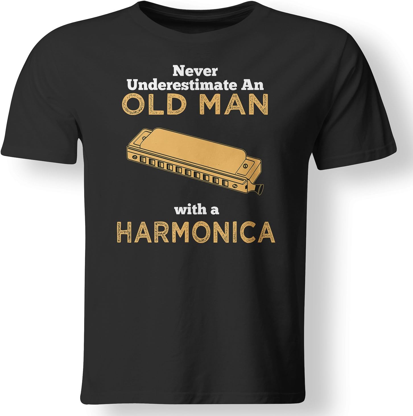 Aopdesign Never Underestimate an Old Man with A Harmonica Great Country Man Musical Gift T Shirt