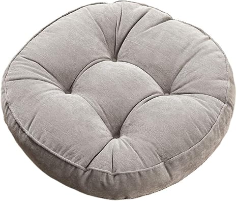 Amazon Co Jp 座布団 フロアクッション 超厚10cm 無地座布団 グレー ざぶとん クッション 座り心地いい 52cm直径 椅子 ソファ たたみ オフィス適用 ホーム キッチン