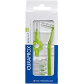 Curaprox Interdental Brush Set, Size 011, Green, 5 Brushes + 2 Holders | Inter Proxy Brush, Prime Interdental Brush, Ultra-Fine Filaments, Click System, Fits Curaprox IDB Holders, Swiss Oral Care