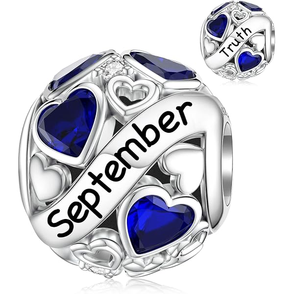 LNQOBU 925 Argento Sterling Charms Birthstone per Bracciali Ciondolo cuore, Regali di Compleanno per le Donne, Regalo per la Festa della Mamma