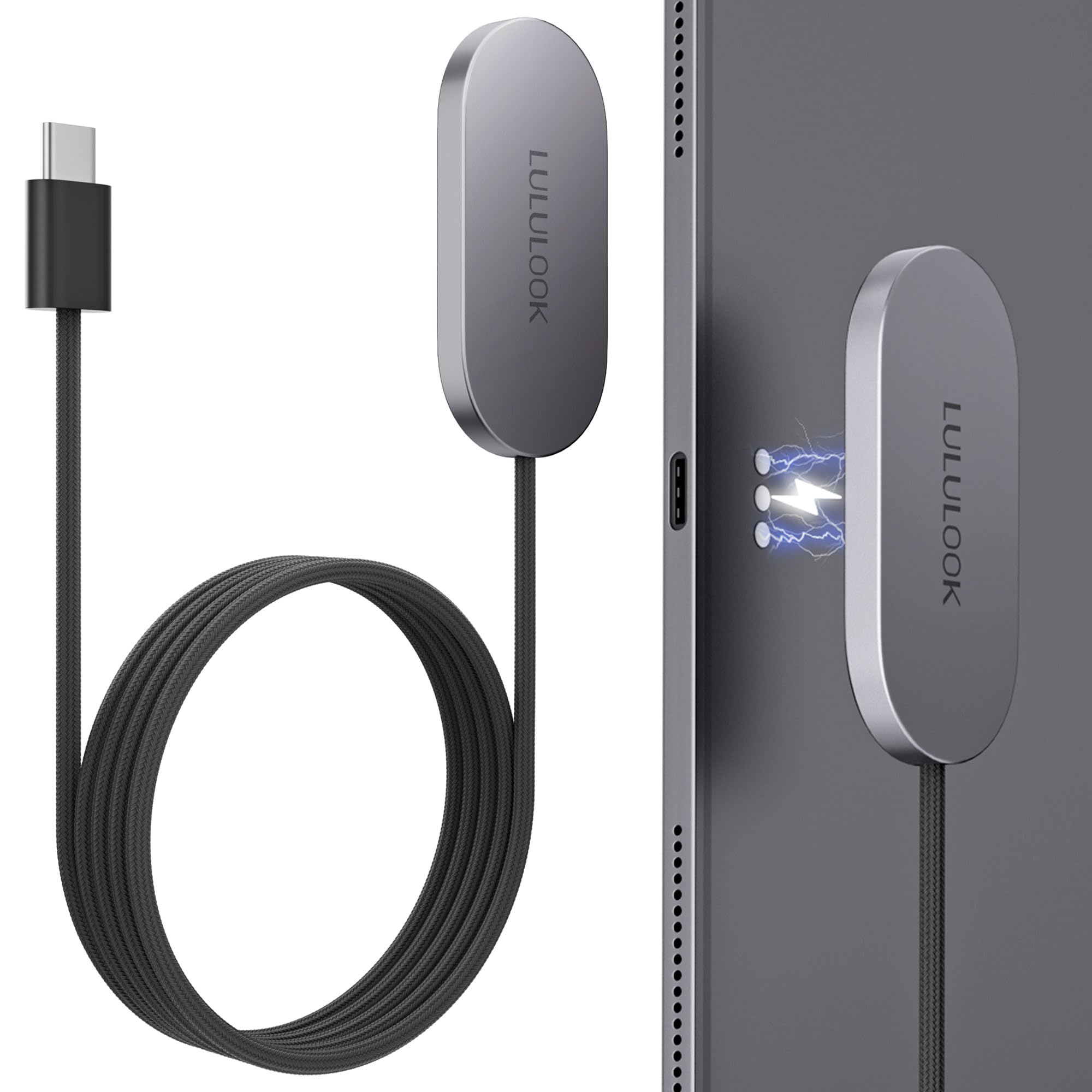 Photo 1 of *UNTESTED*
LULULOOK Magnetic Wireless Charger Cord for iPad Pro 13" M5 / M4 ONLY, 35W Aluminum Alloy Charger Fast Charing for iPad Pro 13 inch M5/M4 with 6.5ft USB-C Cable