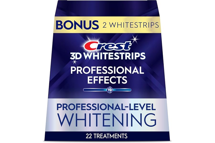Crest 3D Whitestrips Professional Effects – Teeth Whitening Kit, 22 Treatments (20 + 2 Bonus), Each with 1 Upper/1Lower, 44 Strips – Crest 3DWhite Teeth Whitening Strips