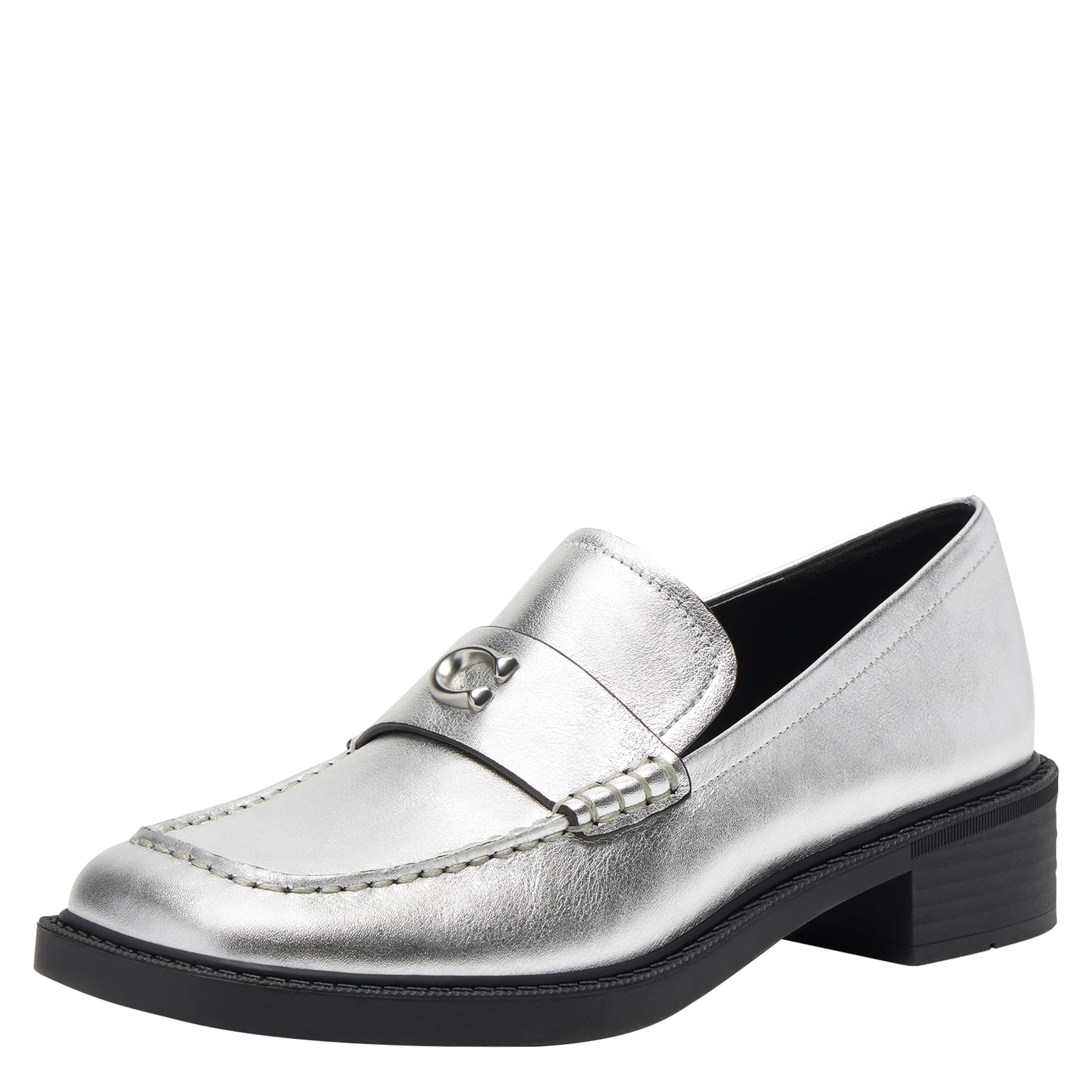 COACH Glazed Metallic Leather Penny Loafer