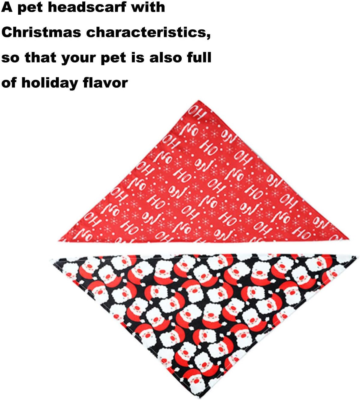 SUOXU Dog Christmas Bandana, Triangle Cotton Dog Scarf With Cute Doggie Christmas Festive Party Hat,3-Piece Outfit - Image 4